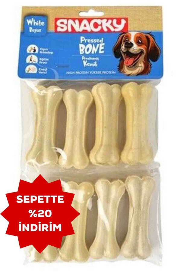 Snacky Beyaz Köpek Çiğneme Kemiği 7,5cm 8li