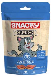 SNACKY - Snacky Crunch Anti-Age Yaşlanma Karşıtı Somonlu Kedi Ödül Maması 60gr