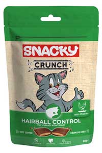 SNACKY - Snacky Crunch Hairball Control Tüy Yumağı Kontrolü için Tavuklu Kedi Ödül Maması 60gr