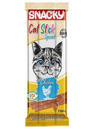 SNACKY - Snacky Cat Stick Special Tavuklu Tahılsız Kedi Ödül Çubuğu 15gr(3lü)