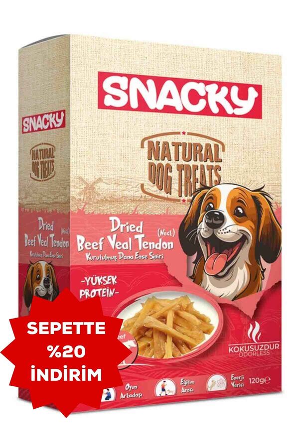 Snacky Kurutulmuş Dana Ense Siniri Köpek Ödül Maması 120gr