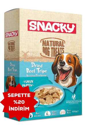 Snacky Kurutulmuş Dana İşkembe Köpek Ödül Maması 100gr - Thumbnail
