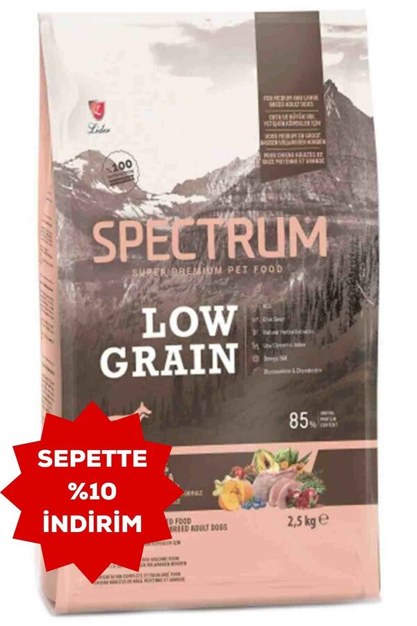Spectrum Düşük Tahıllı Tavşanlı Hindili ve Bal Kabaklı Orta ve Büyük Irk Yetişkin Köpek Maması 2,5kg