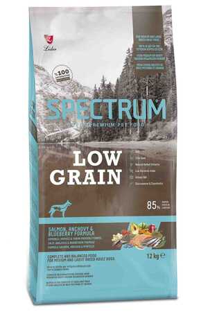 SPECTRUM - Spectrum Düşük Tahıllı Somonlu Hamsili, Yaban Mersinli Orta ve Büyük Irk Yetişkin Köpek Maması 12kg