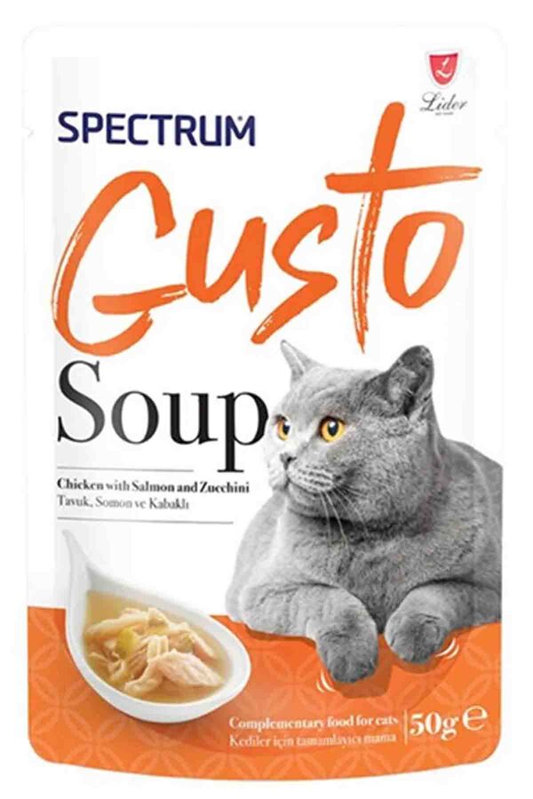 Spectrum Gusto Tavuklu Somon Balıklı ve Kabaklı Kedi Çorbası 50gr