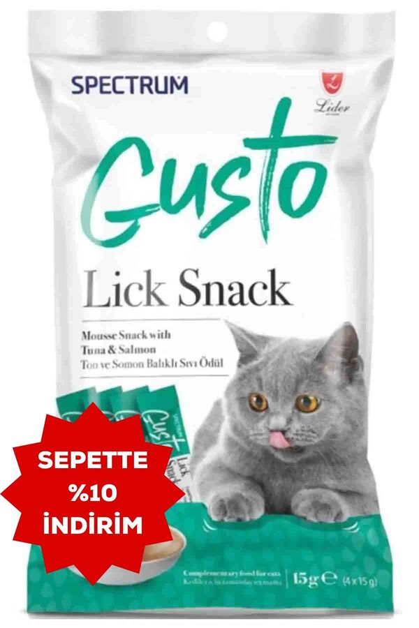 Spectrum Gusto Ton Balığı ve Somonlu Sıvı Kedi Ödül Maması 15gr (4lü)
