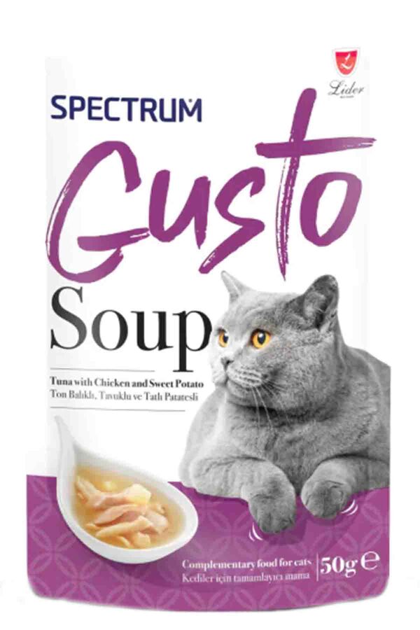 Spectrum Gusto Ton Balıklı Tavuklu ve Tatlı Patatesli Kedi Çorbası 50gr