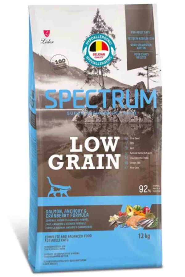 Spectrum Low Grain Somonlu Hamsili Kızılcıklı Yetişkin Kedi Maması 12kg