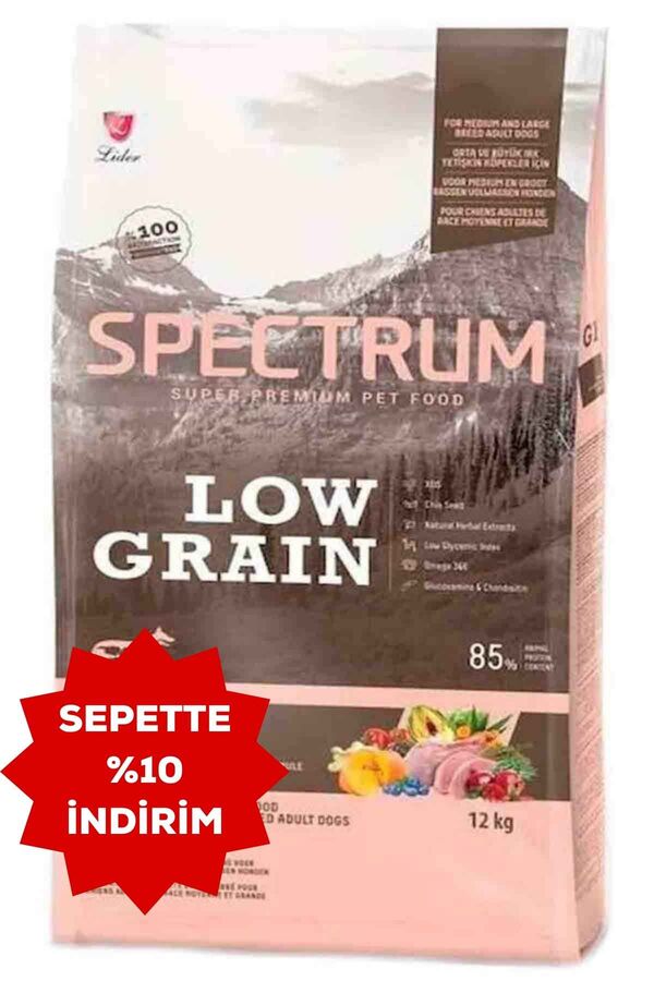 Spectrum Düşük Tahıllı Tavşanlı Hindili ve Bal Kabaklı Orta ve Büyük Irk Yetişkin Köpek Maması 12kg