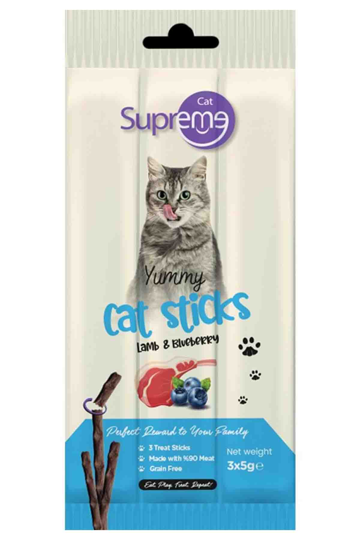 Supreme Cat Kuzu Ve Yaban Mersinli Ödül Çubuk 3x5gr