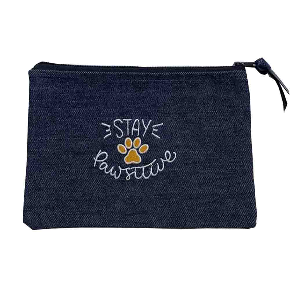 Stay Pawsitive Lacivert Clutch Çanta