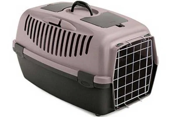 Stefanplast Guliver 2 Metal Kapılı Kapalı Kedi ve Köpek Taşıma Çantası 55x36x35cm Kahverengi-Pembe