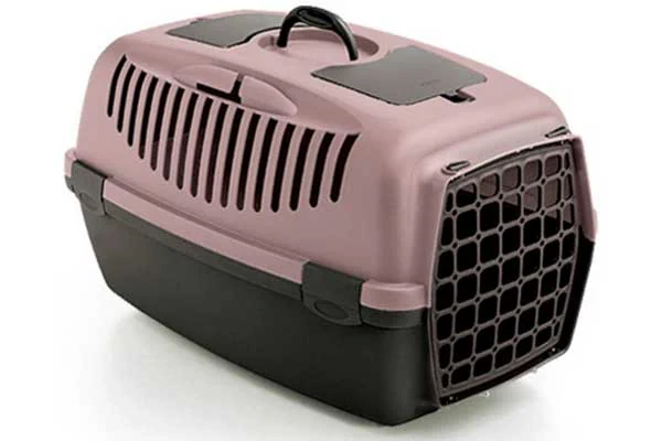 Stefanplast Guliver 3 Plastik Kapılı Kapalı Kedi ve Köpek Taşıma Çantası 61x40x38cm Kahve-Gri