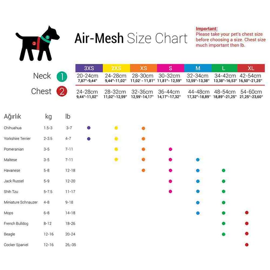 Tailpetz Air Mesh Harness Claret Göğüs Tasması 2XS