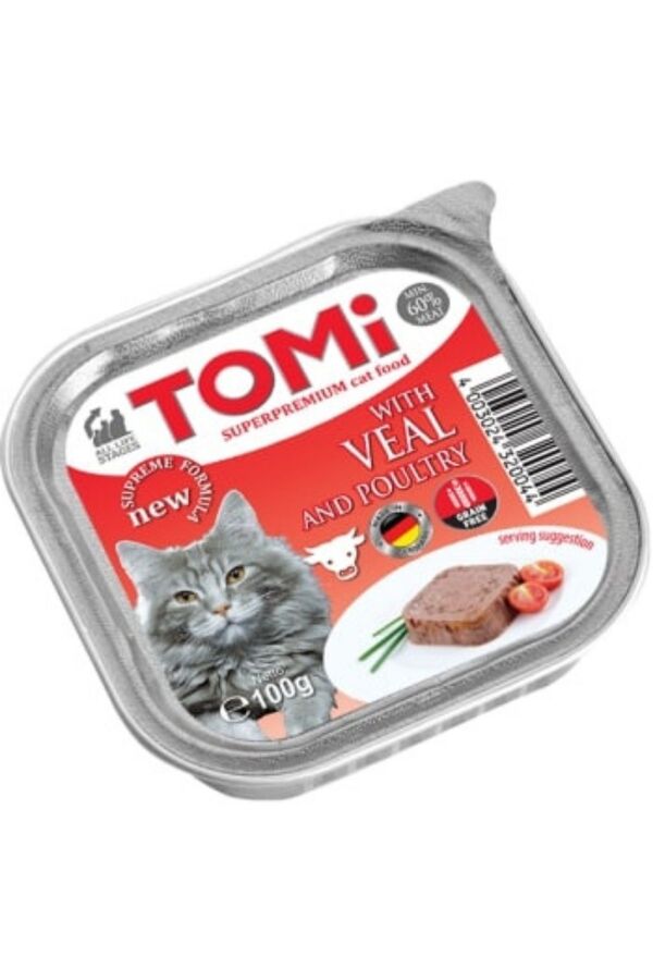 Tomi Dana Etli ve Kümes Hayvanlı Alüminyum Kedi Konservesi 100gr