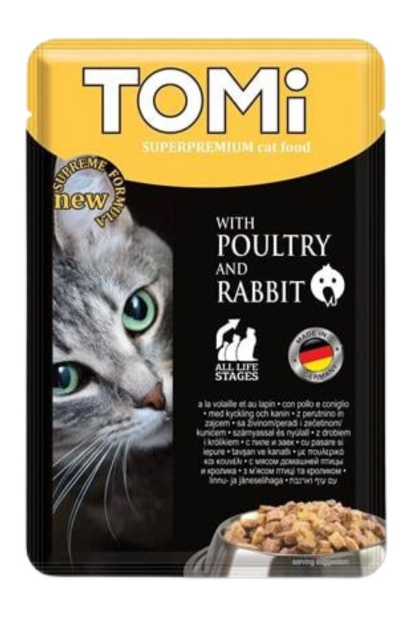 Tomi Kümes Hayvanlı ve Tavşanlı Pouch Kedi Konservesi 100gr