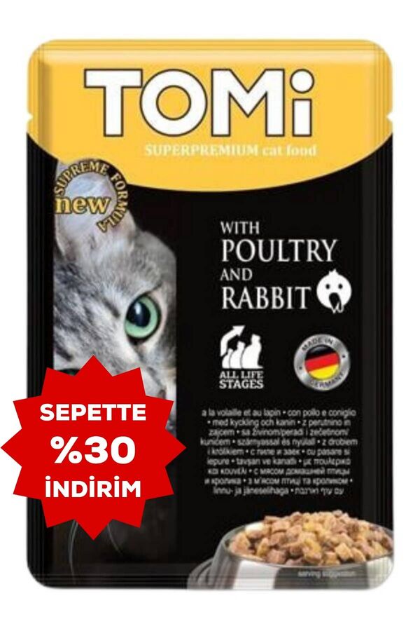 Tomi Kümes Hayvanlı ve Tavşanlı Pouch Kedi Konservesi 100gr