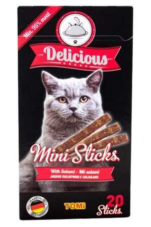 Tomi Salamlı Mini Stick Kedi Ödülü 20x2gr 40gr - Thumbnail