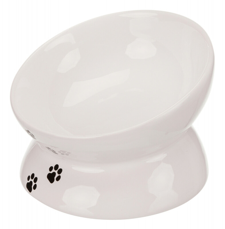 Trixie Kedi Mama ve Su Kabı, Yükseltilmiş, Ergonomik, Seramik, 0,15lt/ø13cm, Beyaz