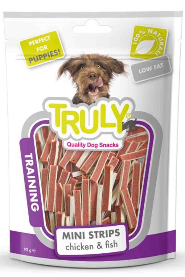 Truly Training Tavuklu ve Balıklı Şerit Yavru Köpek Ödül Maması 90gr