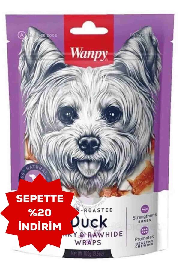 Wanpy Deri Üzerine Ördek Sarılı Köpek Ödülü 100gr