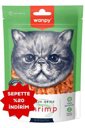 WANPY - Wanpy Dondurularak Kurutulmuş Karides Kedi Ödül Maması 20gr