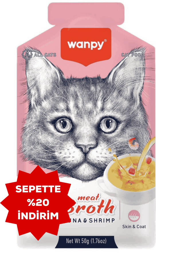 Wanpy Kediler için Karidesli Ton Balığı Eti Çorbası 50gr