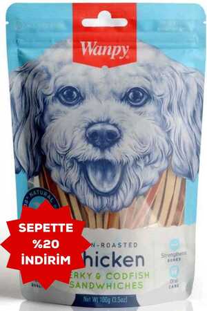 Wanpy Oven Roasted Tavuklu Morina Balıklı Sandviç Köpek Ödülü 100gr - Thumbnail