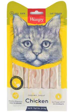 WANPY - Wanpy Tavuklu Sıvı Kedi Ödül Maması 5x14gr