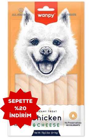 Wanpy Tavuklu ve Peynirli Krema Köpek Ödülü 5x14gr - Thumbnail