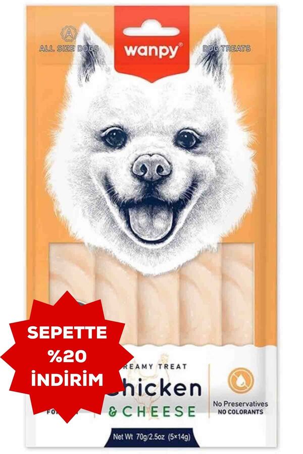 Wanpy Tavuklu ve Peynirli Krema Köpek Ödülü 5x14gr