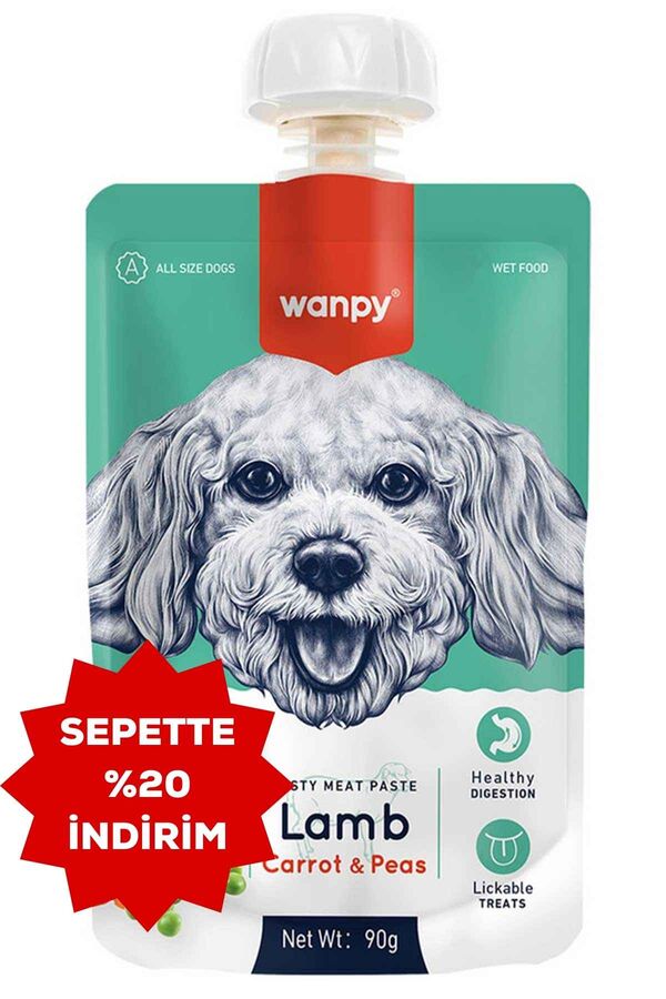 Wanpy Kuzulu ve Havuçlu Taze Ezme Köpek Ödül Maması 90gr
