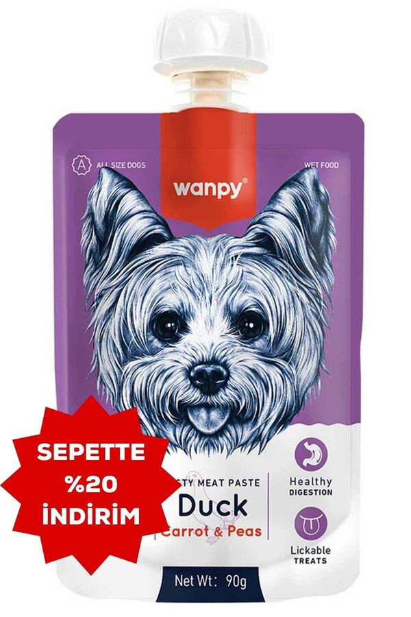 Wanpy Ördekli ve Havuçlu Taze Ezme Köpek Ödül Maması 90gr