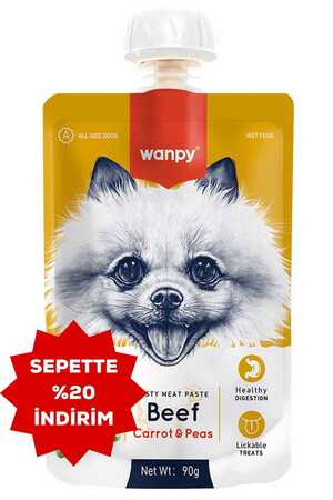 Wanpy Sığır Etli ve Havuçlu Taze Ezme Köpek Ödül Maması 90gr - Thumbnail