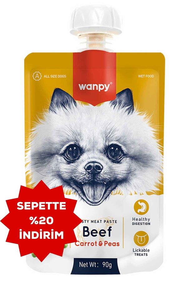 Wanpy Sığır Etli ve Havuçlu Taze Ezme Köpek Ödül Maması 90gr