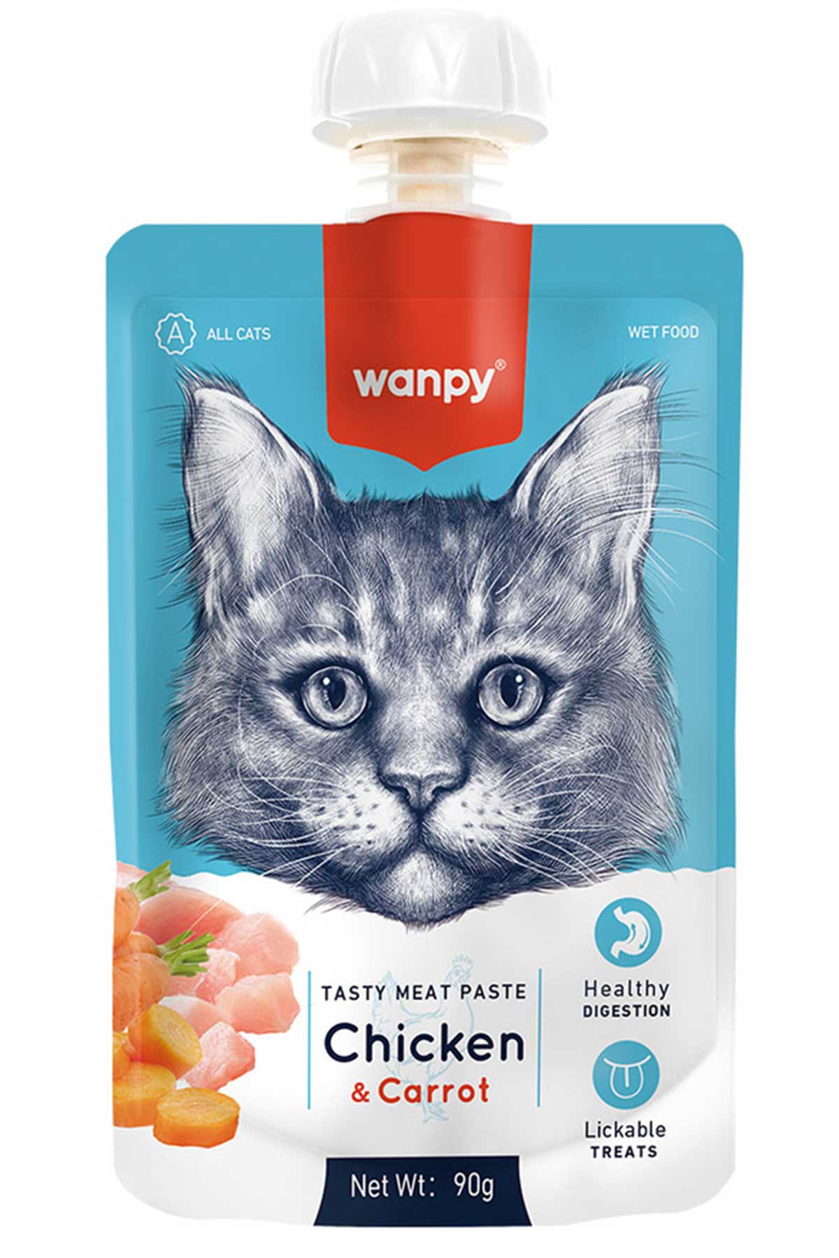 Wanpy Tavuklu ve Havuçlu Taze Ezme Kedi Ödül Maması 90gr