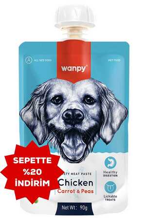 Wanpy Tavuk ve Havuçlu Taze Ezme Köpek Ödül Maması 90gr - Thumbnail