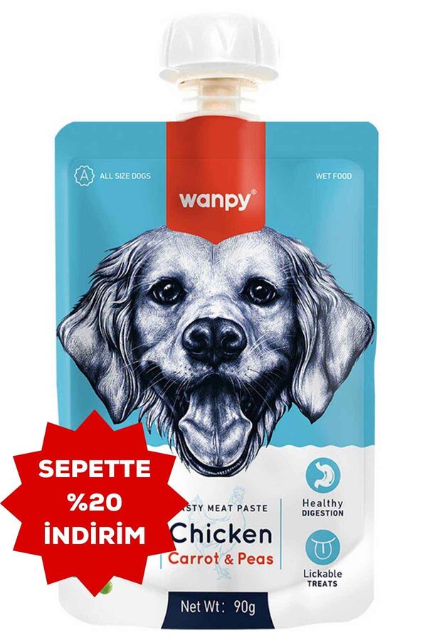 Wanpy Tavuk ve Havuçlu Taze Ezme Köpek Ödül Maması 90gr