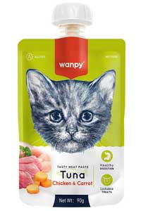 Wanpy Ton Balığı ve Tavuklu Taze Ezme Kedi Ödül Maması 90gr - Thumbnail