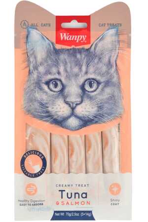 WANPY - Wanpy Ton Balığı&Somon Sıvı Kedi Ödülü 5x14 gr
