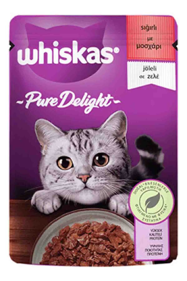 Whiskas Pouch Pure Delight Sığır Etli Yetişkin Kedi Konservesi 85gr