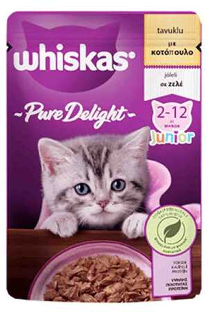 WHISKAS - Whiskas Pure Delight Tavuklu Yavru Kedi Konservesi 85gr