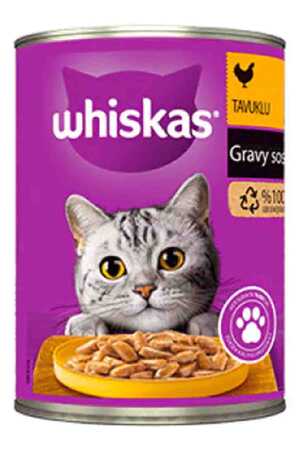 WHISKAS - Whiskas Sos İçinde Tavuklu Yetişkin Kedi Konservesi 400gr