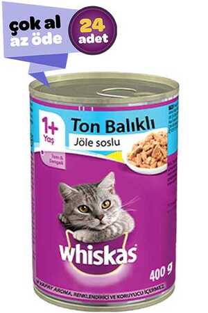 Whiskas Ton Balıklı Jöle Soslu Yetişkin Kedi Konservesi 24x400gr (24lü)
